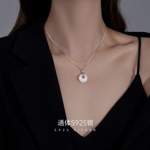 潮 榕树下S925银国潮平安扣项链女小众设计高级金钱如意锁骨链新款