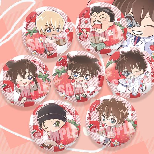 名侦探柯南动漫草莓采摘磨砂徽章