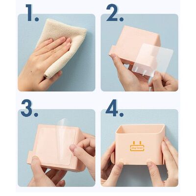 极速Wall Mount Remote Holder with Hangers Punch-Free Wall