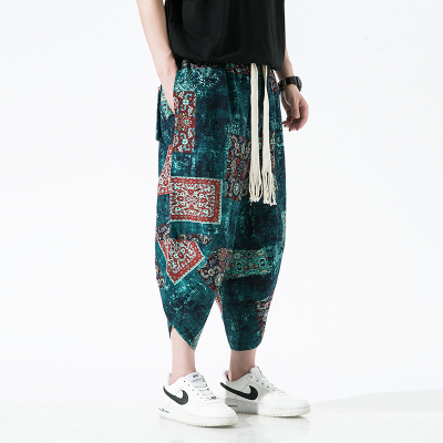 极速2023 Summer Men Thin Print Beach Pants Mens Casual Ankle