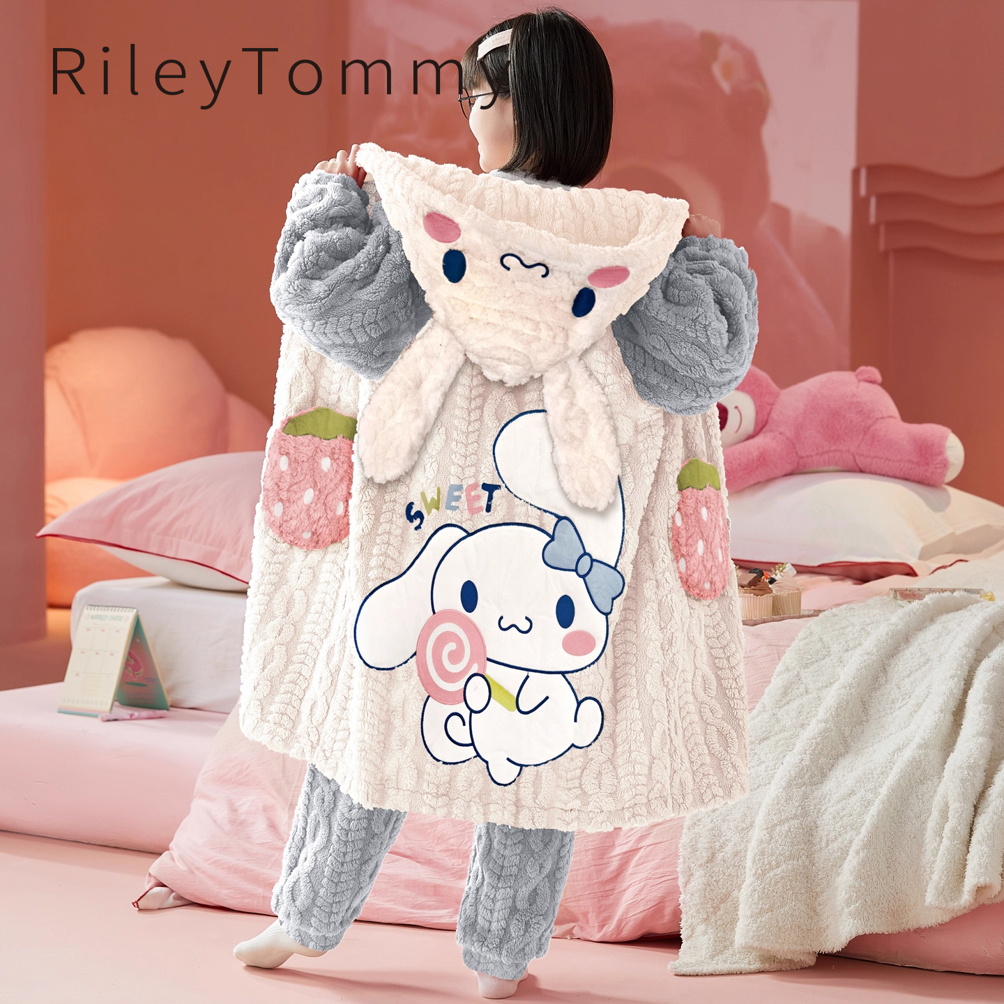 英国RileyTommy儿童法兰绒睡袍