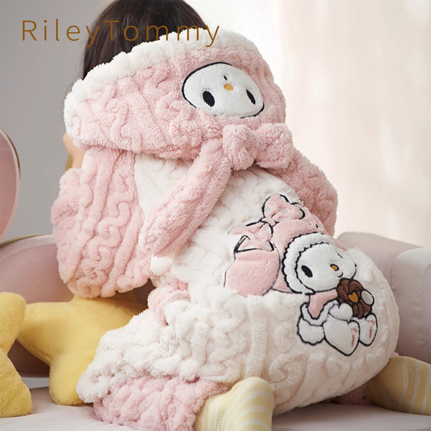 英国RileyTommy儿童睡衣加厚秋冬法兰绒美乐蒂女孩睡袍家居服睡袍