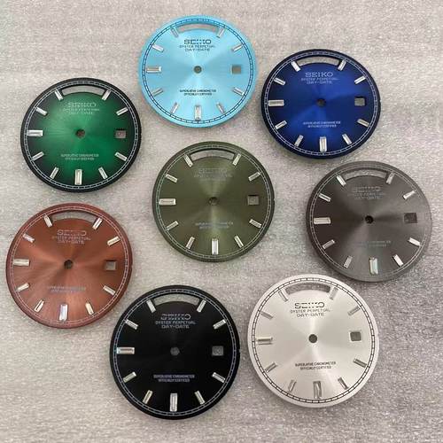 31mm表盘改装字面定制无夜光水晶条钻面表盘适装8285机芯手表配件