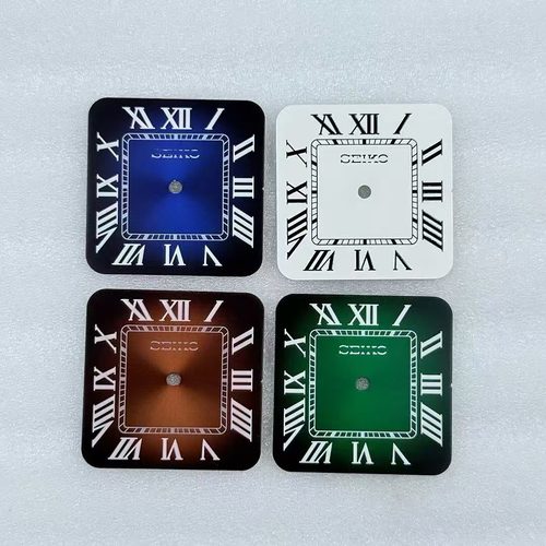 NH35表盘方形罗马表盘 字面直径27mm机械表改装NH35手表配件