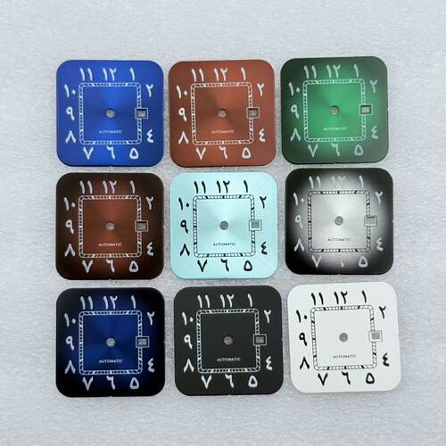 NH05机女款方形中东字3历表盘改装手表配件 适装NH05机芯