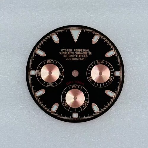 VK63石英机芯表盘直径29.5mm改装多功能计时熊猫盘绿夜光手表配件