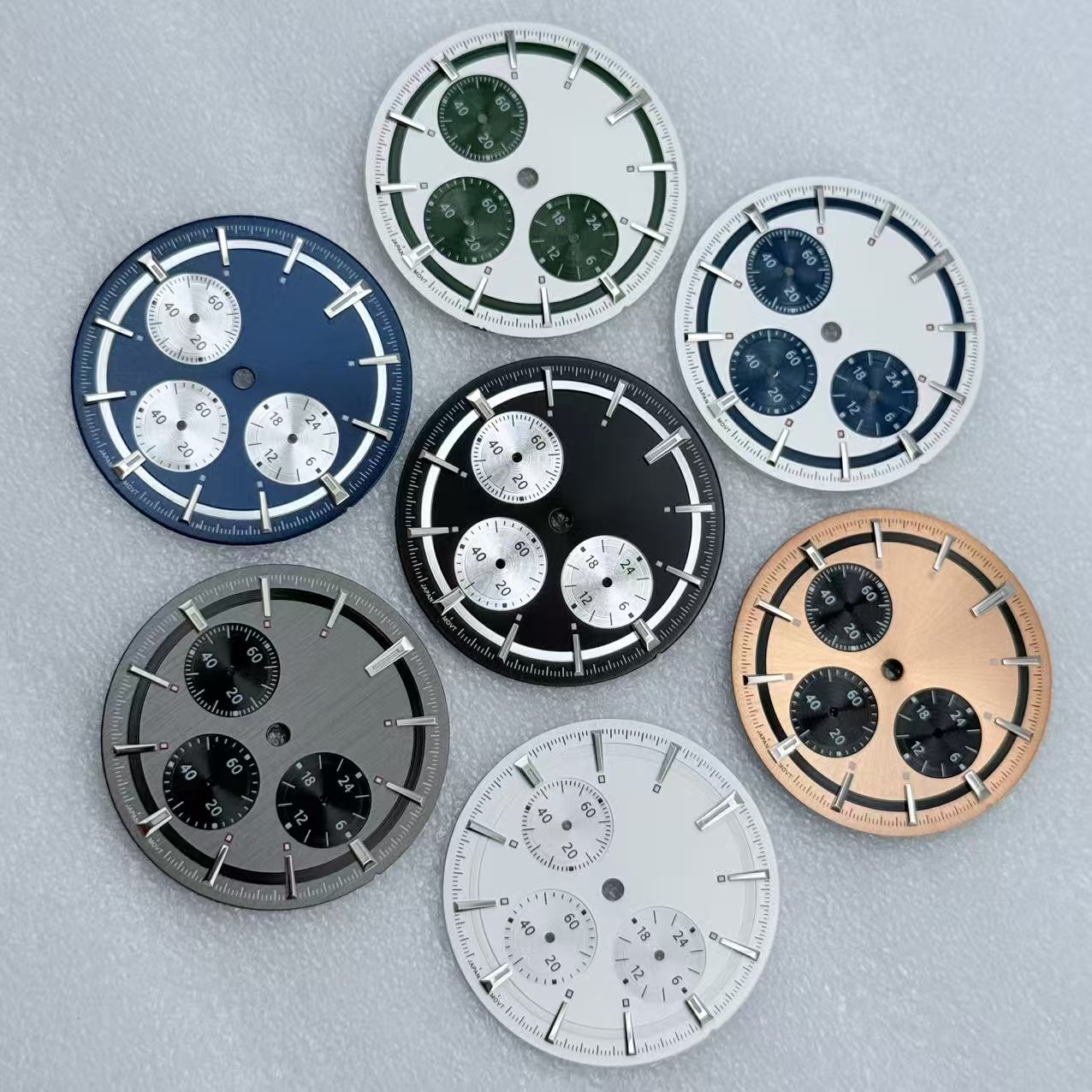 VK63石英机芯表盘 改装多功能计时表盘 直径29.5/32.5mm