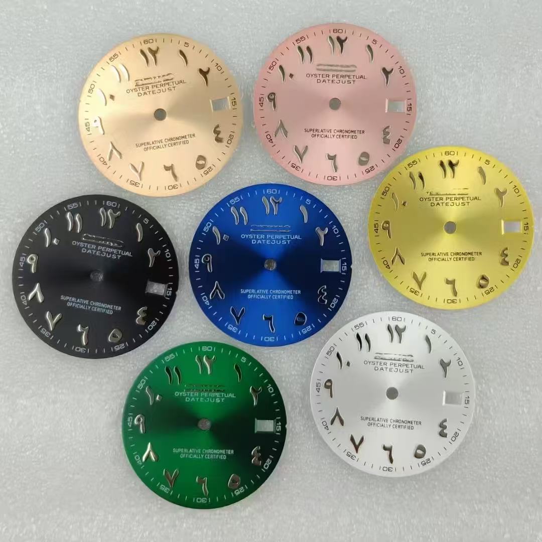 中东阿字日志改装表盘NH35机芯适配字面28.5mm太阳纹