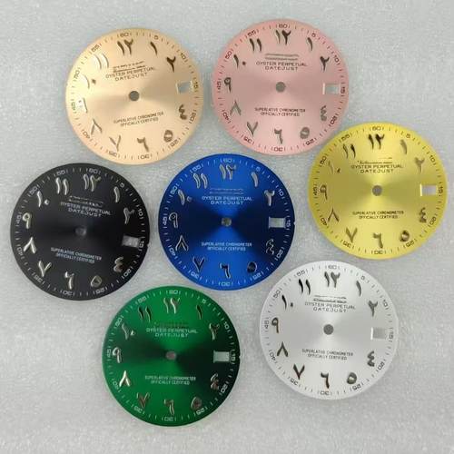 NH35表盘直径28.5mm日志罗马刻度机械表NH36改装手表配件