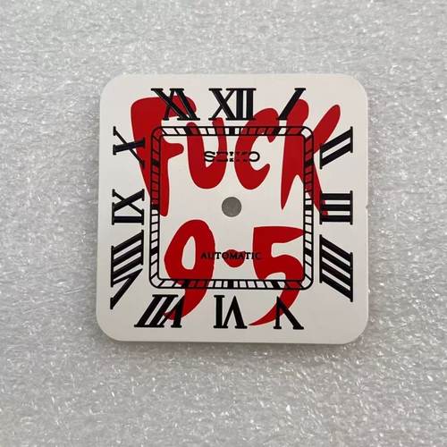 新款方形镂空表盘个性字面无夜光适装NH70机芯26.9X26.9mm