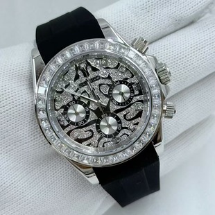 VK63表盘石英机芯 改装多功能计时熊猫钻石表盘手表配件