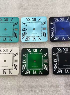 27mm白色或深蓝色方形有历表盘适合NH35/NH36自动机芯