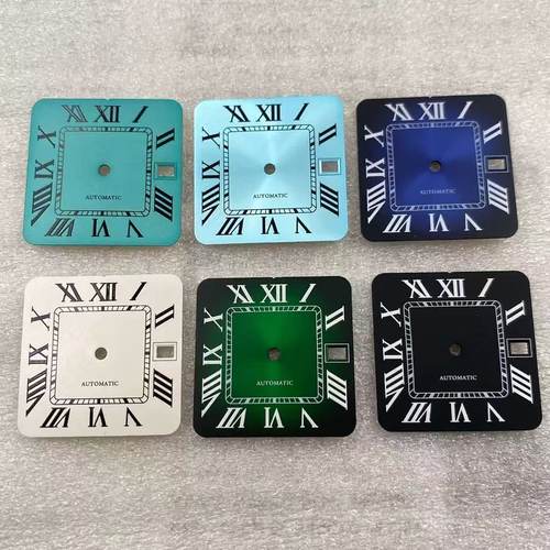 27mm白色或深蓝色方形有历表盘适合NH35/NH36自动机芯