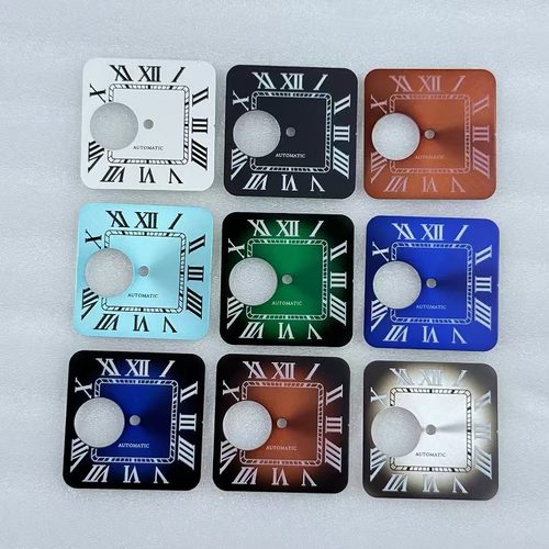 新款方形镂空表盘字面 发绿夜光 适装NH70/NH38机 26.9X26.9mm