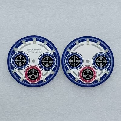 VK63石英机芯表盘 直径29.5mm改装多功能计时熊猫盘手表配件