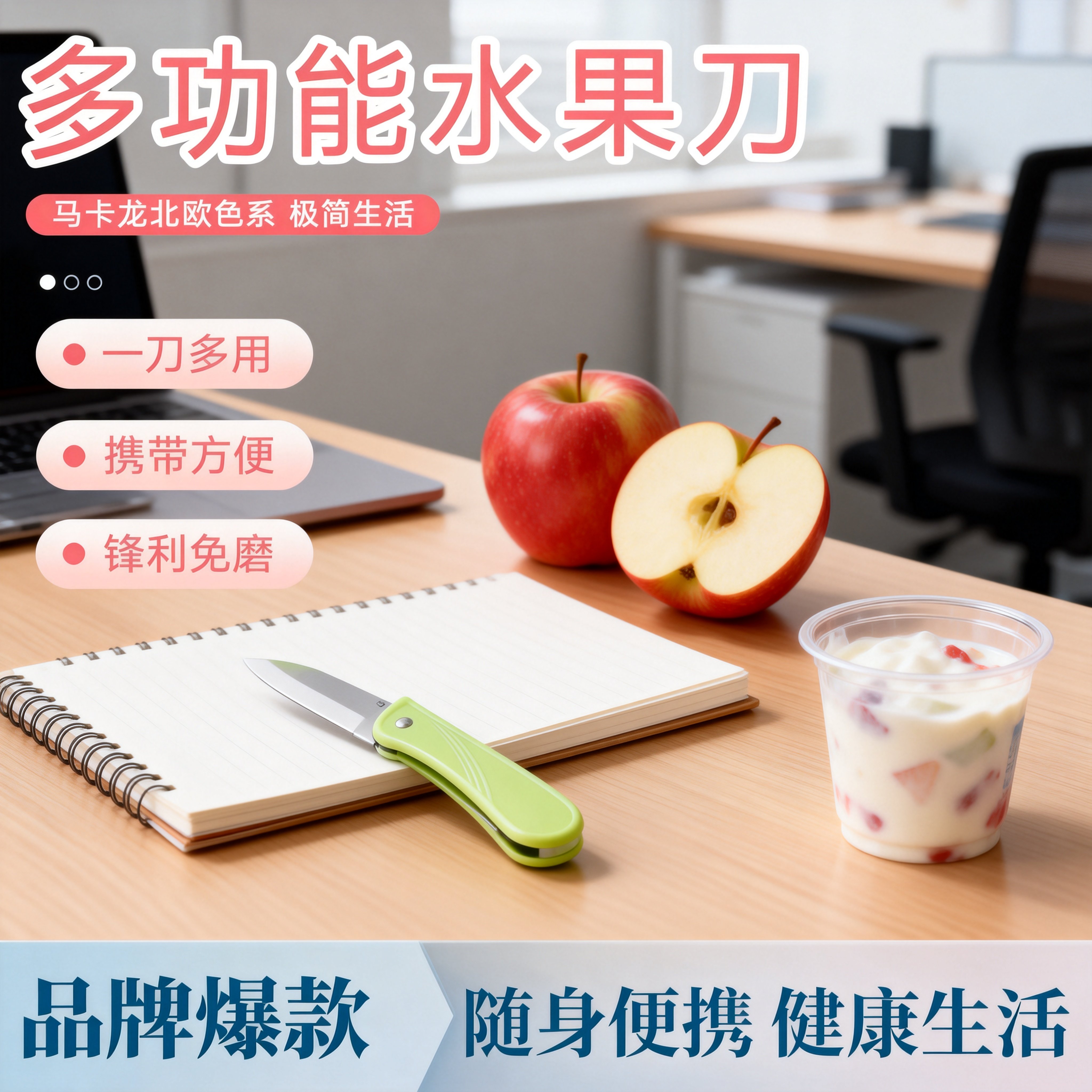 多功能折叠水果刀去皮刀