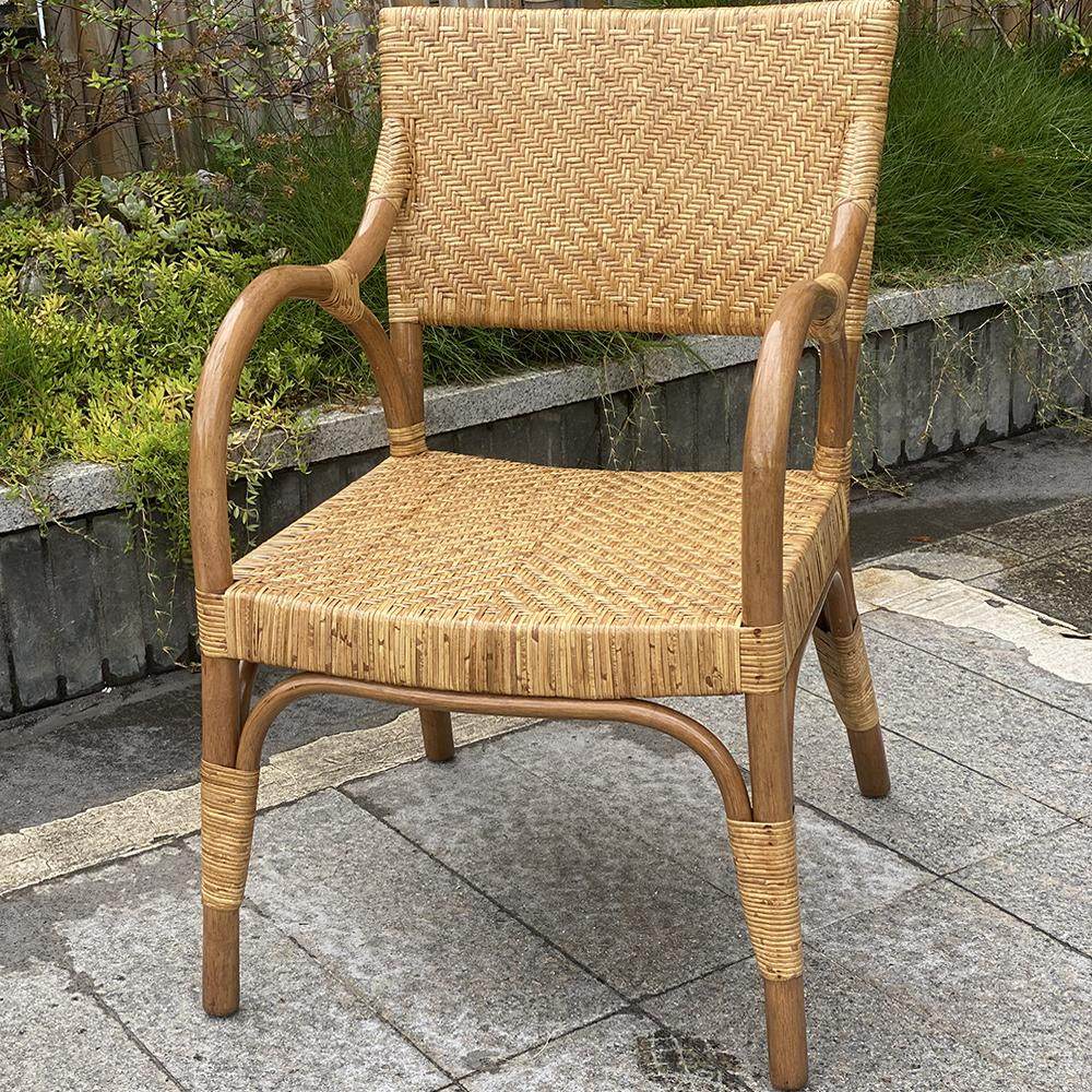 印尼天然真藤手工编织藤椅休闲椅老人藤椅底部不撑板舒适透气