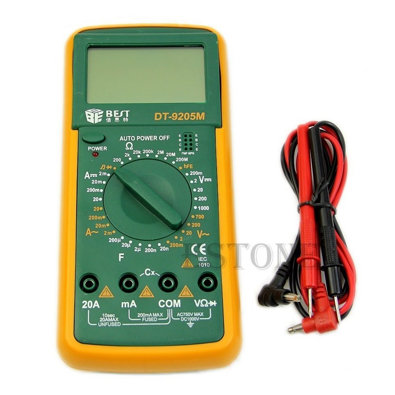 DT9205M LCD Digital Multimeter Voltmeter Ohmmeter Ammeter Ca