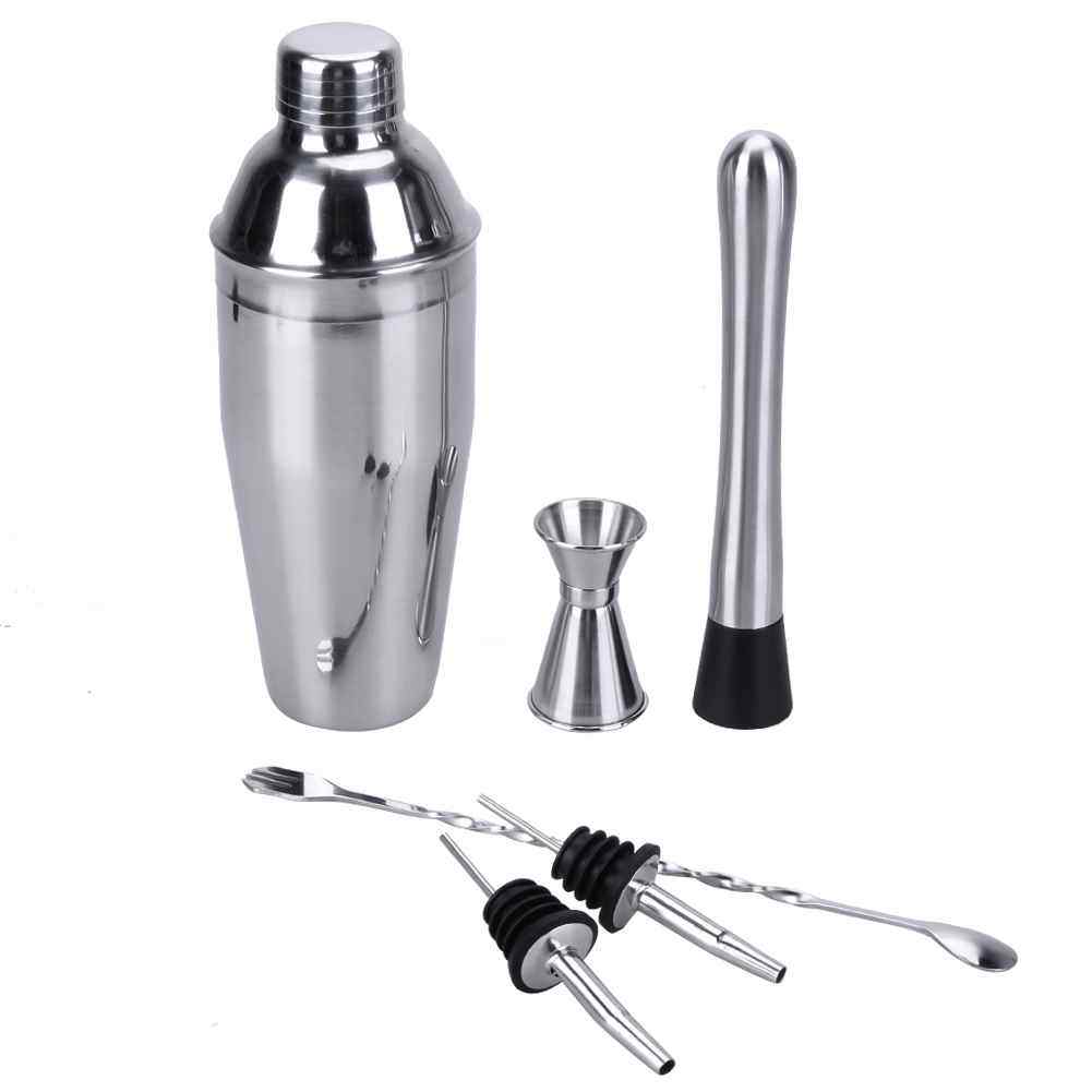 2022 New 6Pcs 750ml Cocktail Shaker Bar Set Wine Martini