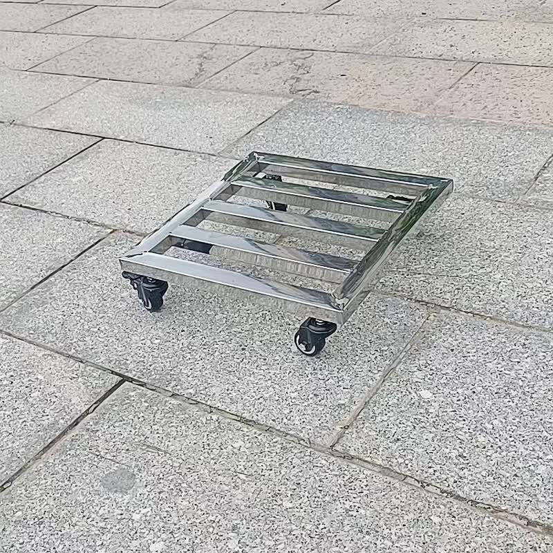 极速不锈钢万向轮可移动阳台花架托架落地万向底座长方形花盘架盆