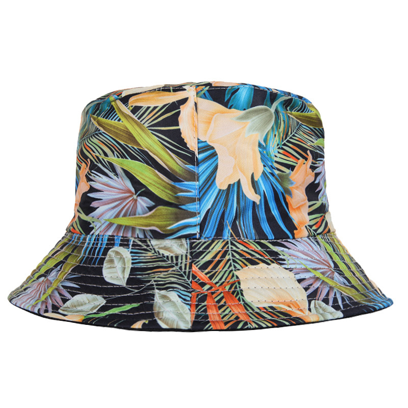 New Tropical Leaf Pattern Fisherman Hat Men And Women Seasid