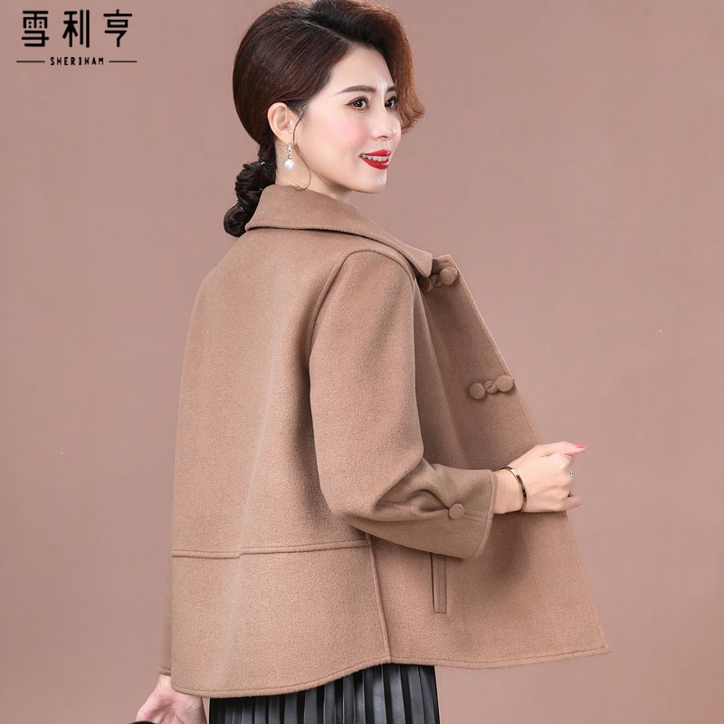 好货时尚妈妈短款羊毛大衣女秋冬双面绒呢2025年中老年人洋气毛呢