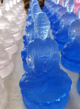 琉璃净瓶观音菩萨佛像摆件居家客厅佛堂寺庙桌面摆放佛具用品