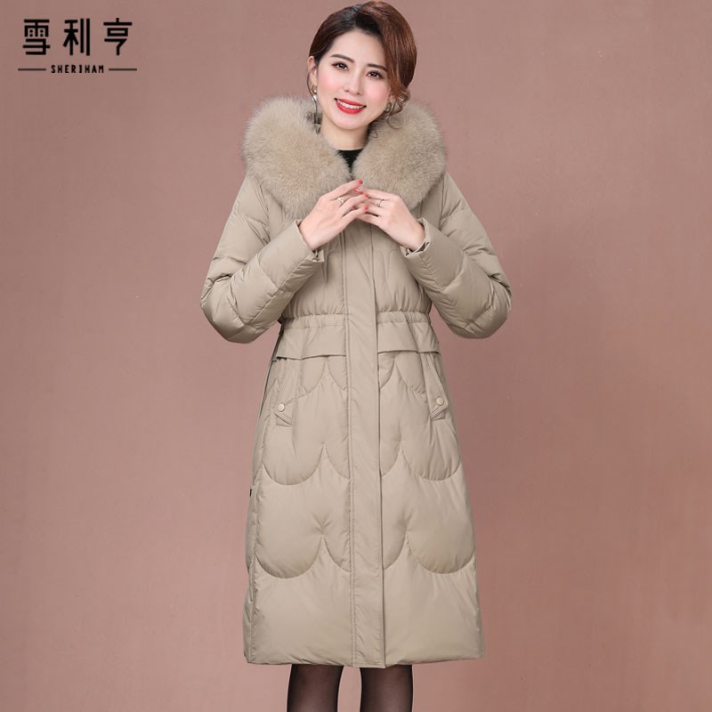 好货品牌妈妈冬季羽绒服大码加厚2025新款中年女士中长款狐狸毛领