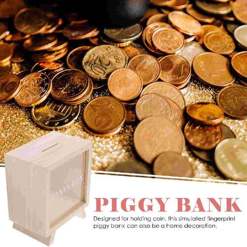 极速Bank Piggy Money Coin Box Saving Wooden Savings Jar Shad
