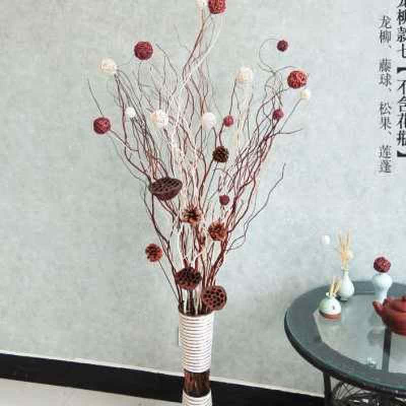 风干花束真花干莲蓬荷花摆件客厅装饰落地大插花摆设干花干枝家o