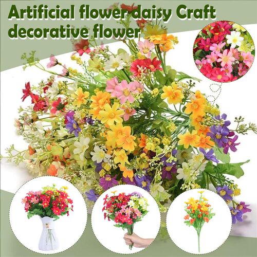 好货6pcs Artificial Flower Faux Silk Daisy Wildflowers Indoo