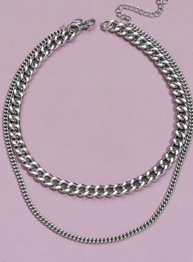 好货Simple personality double cascade clavicle chain necklac
