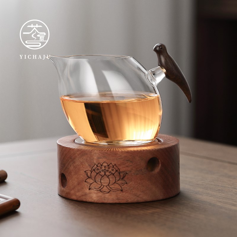 禾器公道杯茶玻璃高档禅意温茶器蜡烛底座大号分茶器单个茶海套装