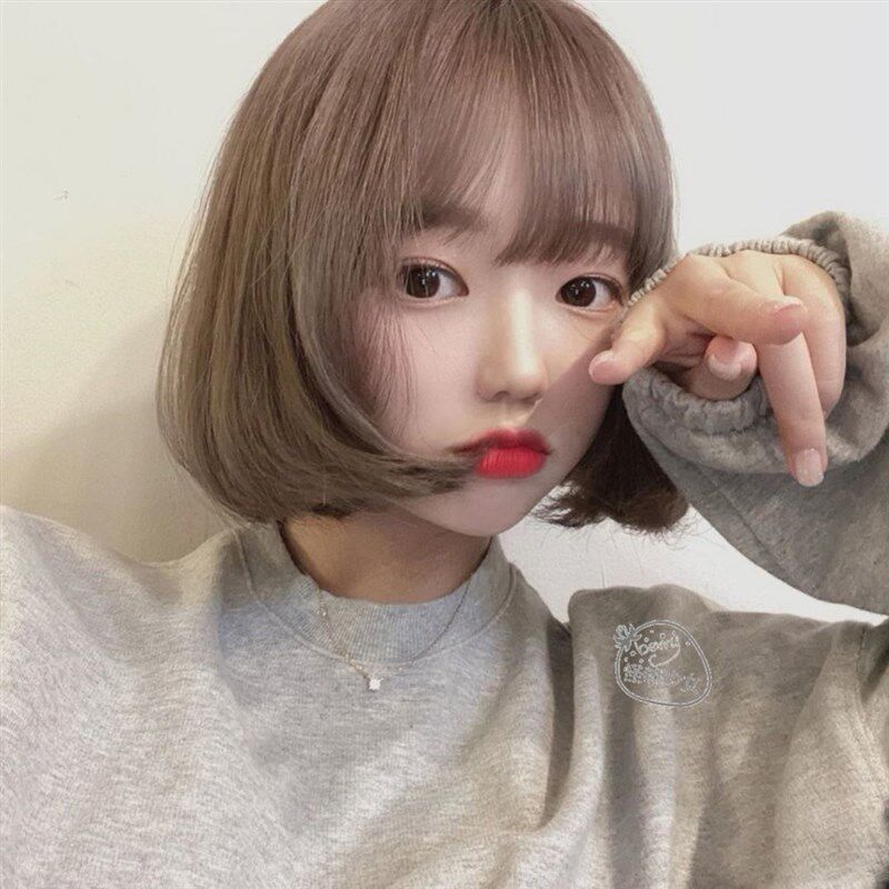 极速光头专用假发女短发真发圆脸网红Bobo头内扣学生全头逼真短直