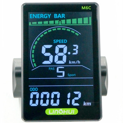 M5中置仪表锂电助力车力矩电动自行车速度里程表码表改装滑板竖屏