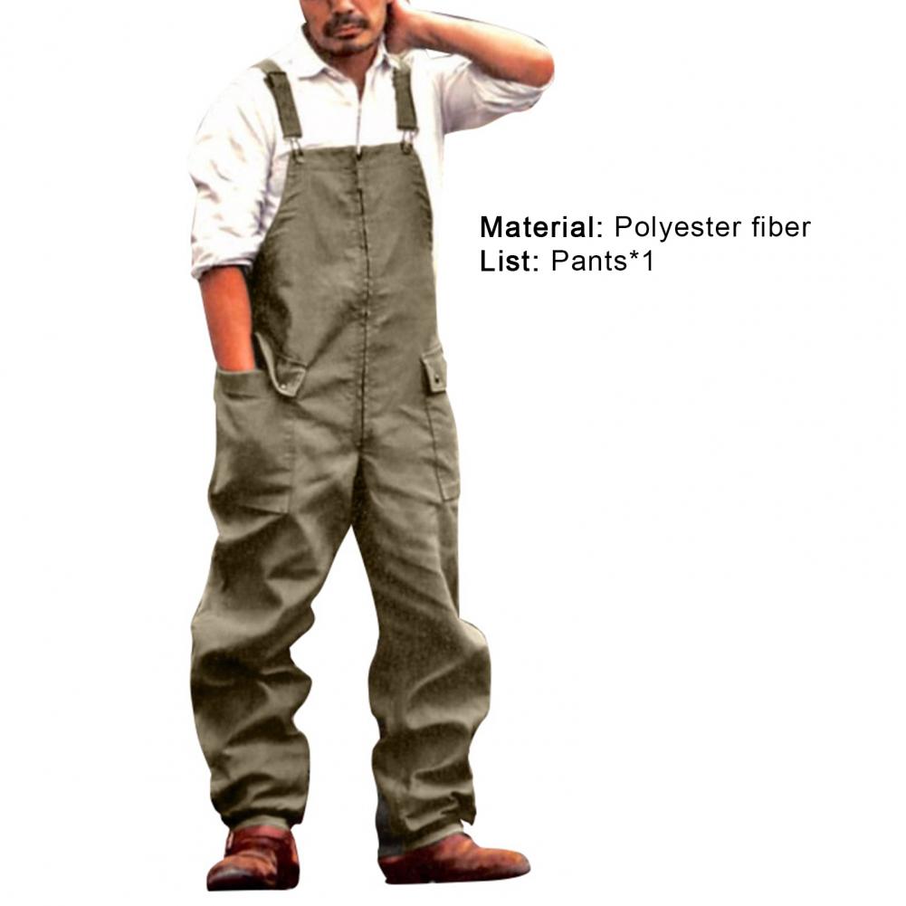 Summer Spring Men Jumpsuit Overalls Bib Square Neck Romper L