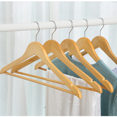 极速Anti-slip traceless solid wood hanger hotel adult hanger
