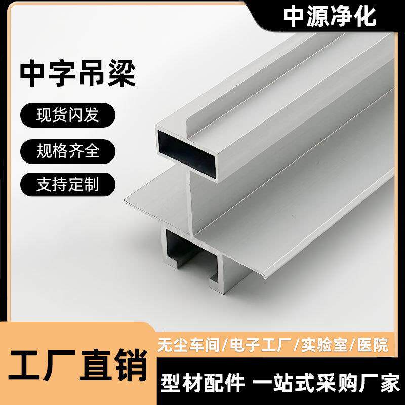 净化铝型材中字t型吊梁彩钢板2052中字暗梁吊顶铝合金净化板辅材