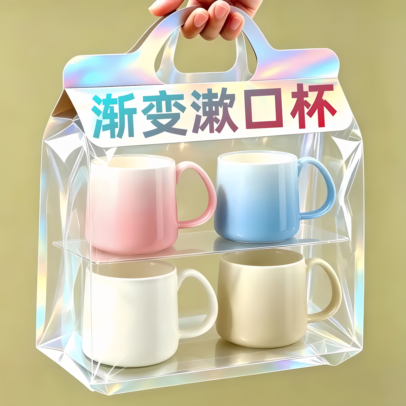 渐变马卡龙双层漱口杯简约食品级防霉加厚防摔家用情侣学生洗漱杯