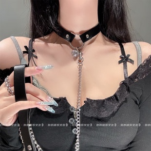 项圈情调小狗女情侣狗链m女性感风调教女性sm男士小狗狗链牵引绳