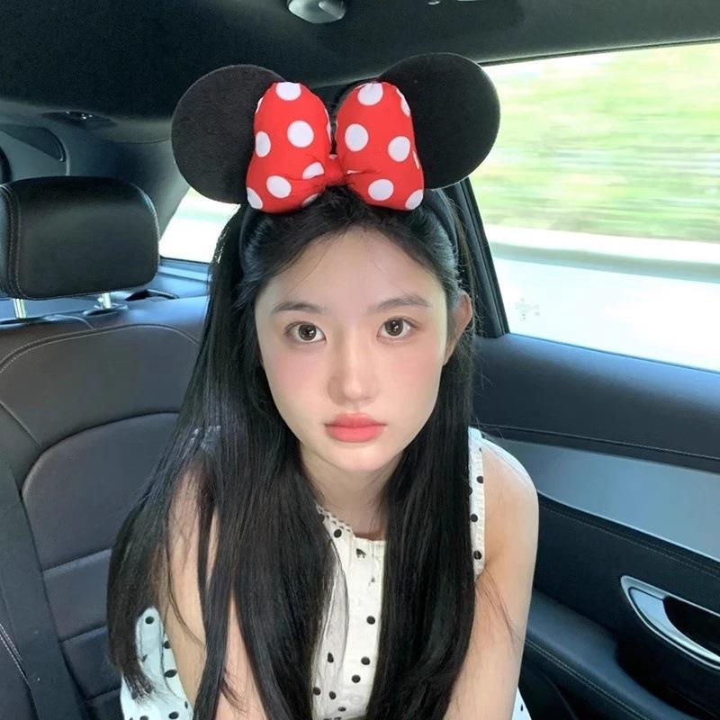 迪士尼米妮卡通发箍女可爱米老鼠波点蝴蝶结头箍玩游乐园拍照头饰