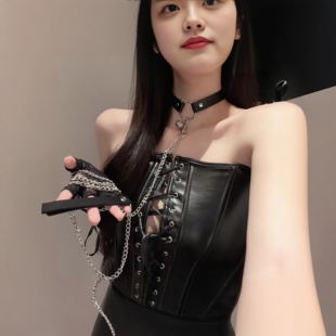 铃铛牵引绳项圈女小狗choker项链颈圈k9狗链子m女脖圈颈链男脖环