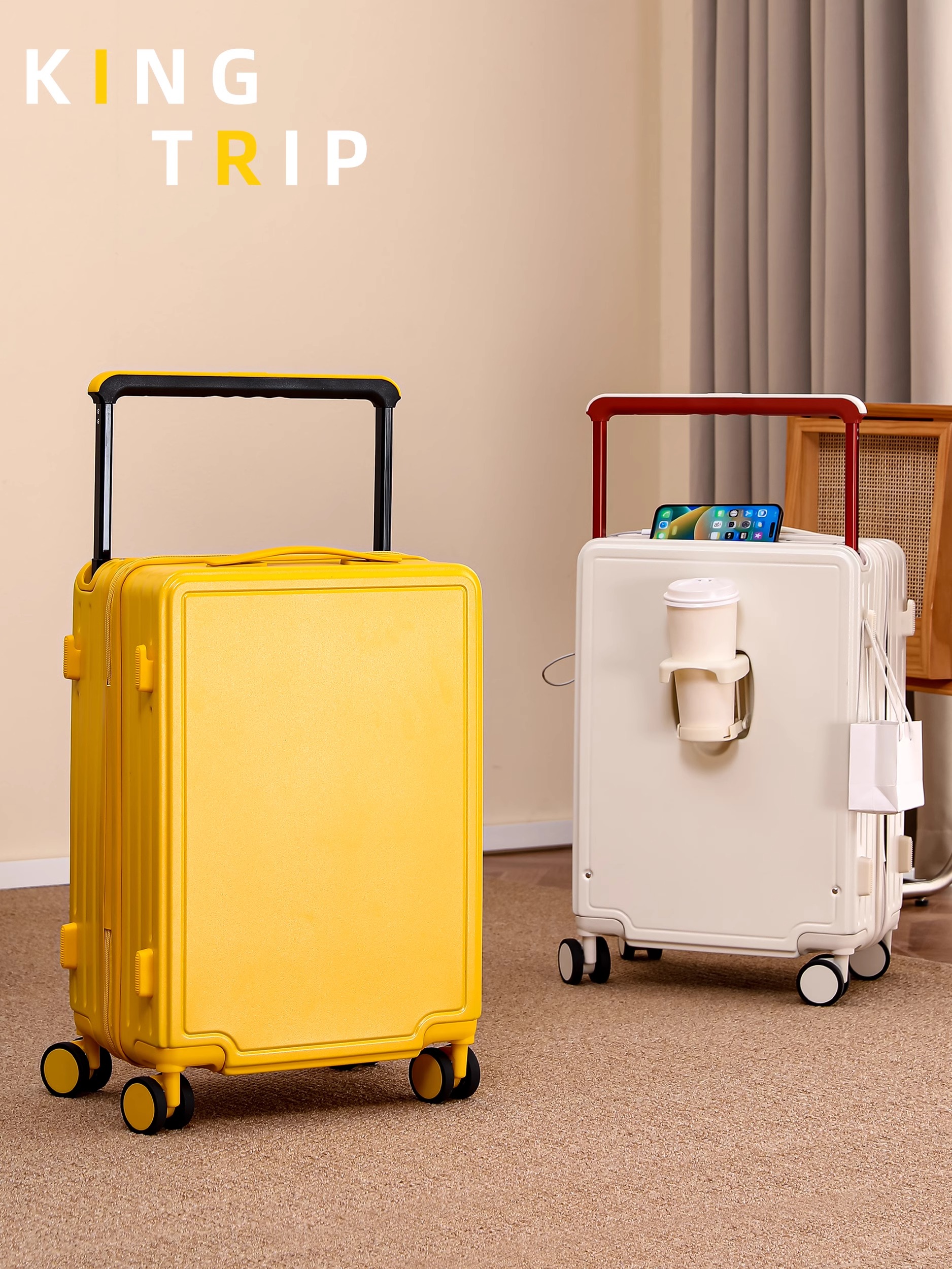 新款宽拉杆行李箱女20寸小型登机旅行箱万向轮子24寸密码皮箱男生