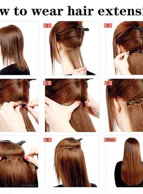 24Inchs 16 Clips in Hair Extensions Long Straight Hairstyle