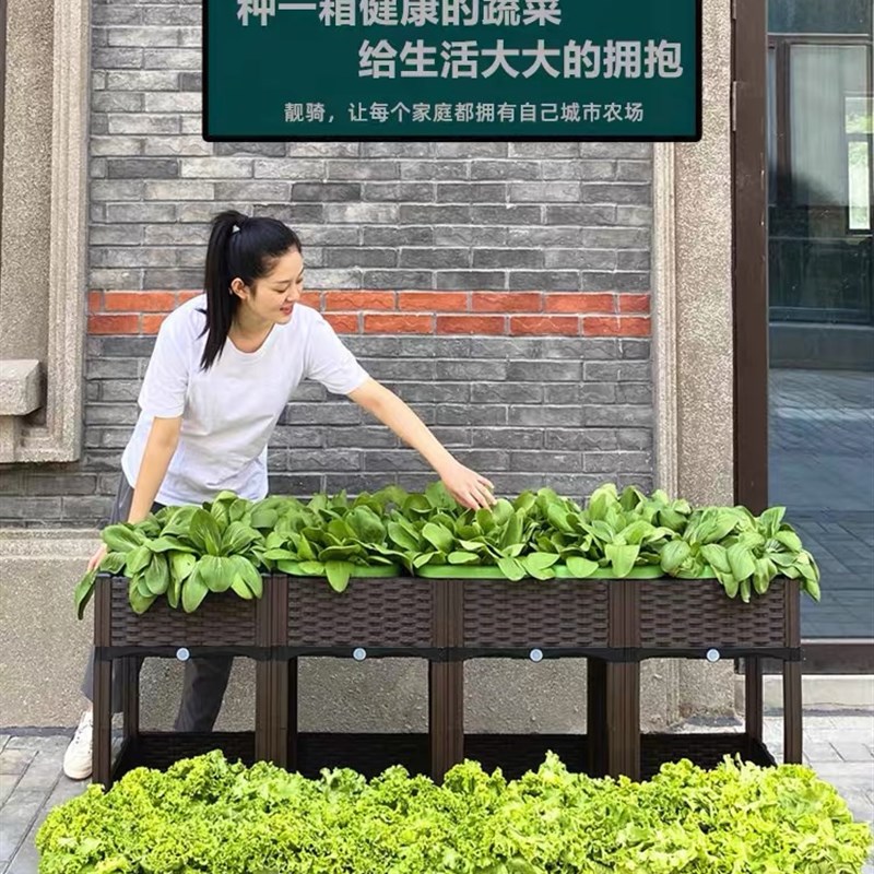 塑料花盆种菜神器家庭阳台种植箱长方形蔬菜专用花箱楼顶特大
