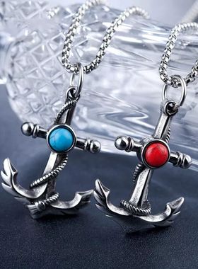 Retro Fashion Pirate Anchor Necklace Punk Hip Hop Unique