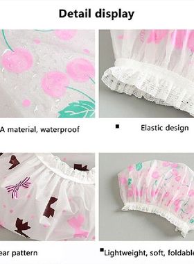 6pcsSet PE Material Bath Caps Reusable Double Layer Bathing