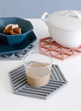 1PC Silicone Tableware Insulation Mat Coaster Cup Hexagon