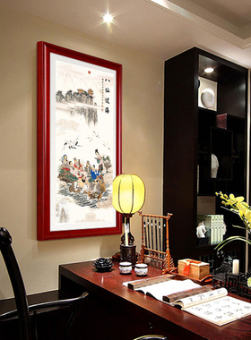 好货八仙神像挂画祝寿图卷轴画新款背景画客厅竖版八仙过海装饰画