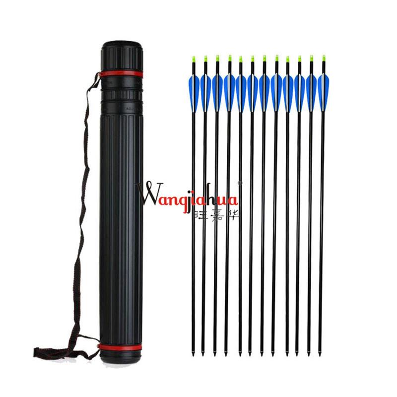 2023新款箭筒弓筒箭囊塑料背式可伸缩圆筒射箭器具玻纤箭碳素箭铝